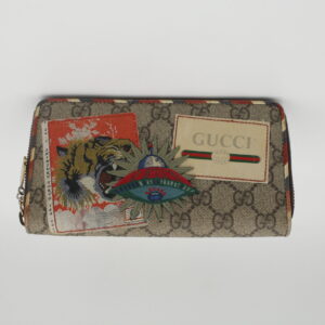 Gucci GG Supreme Canvas UFO & Tiger Patch Wallet